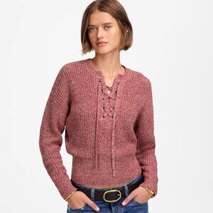 Madewell Marled Ribbed Lace-Up Sweater NWT!